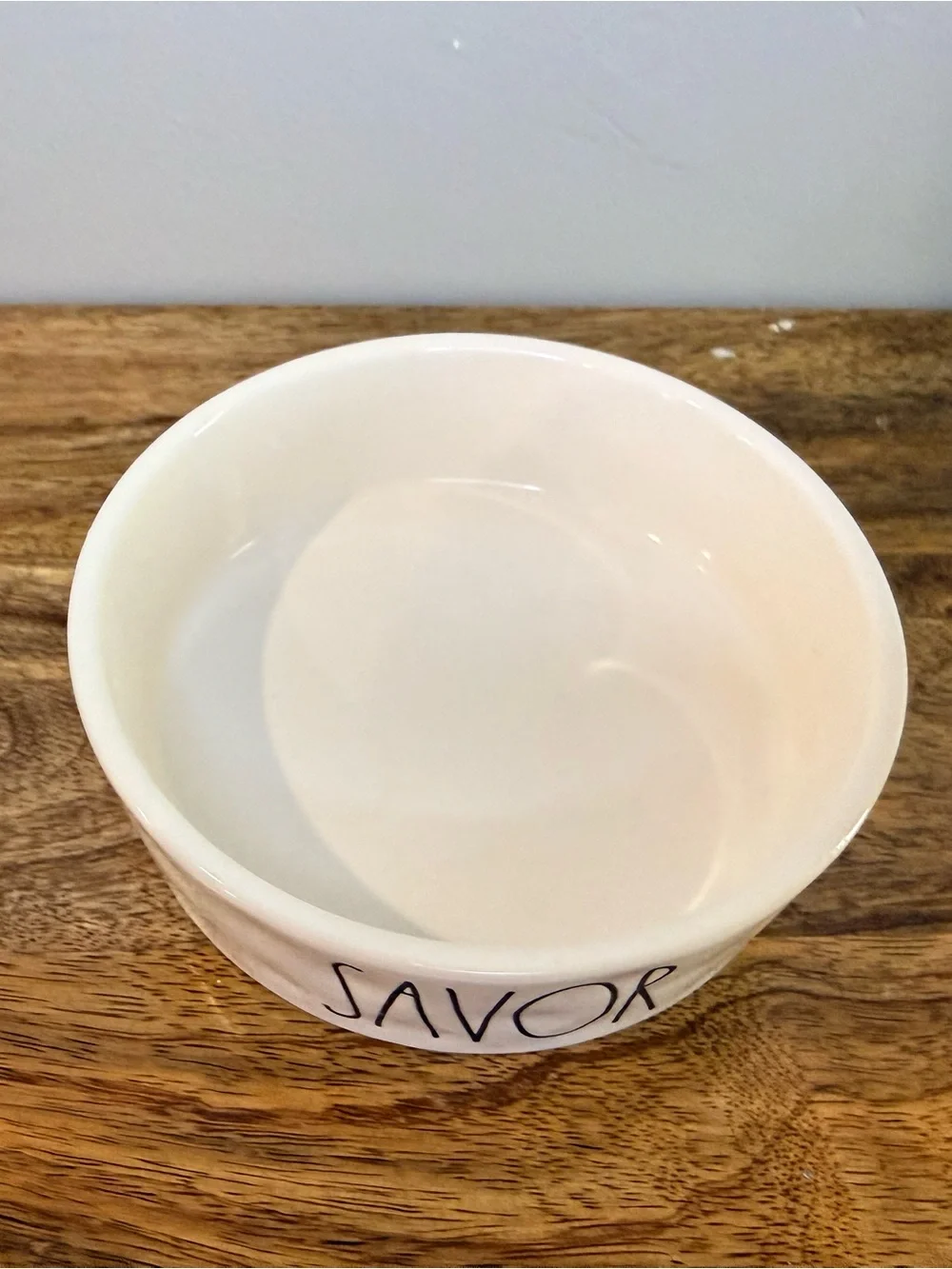 RAE DUNN Ceramic 'Savor' Cat Bowl in Cream
